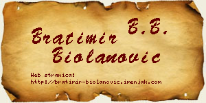 Bratimir Biolanović vizit kartica